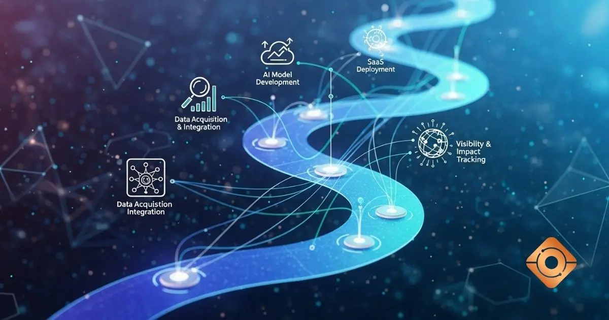 An abstract photo of an AI visibility tracking implementation plan